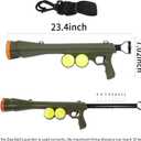 Dog Ball Launcher for Pet, Dog Ball Thrower Launcher with 2 Tennis Balls & Shoulder Strap, 23.4" Long-Range Ball Launcher Toy for All Dog Breeds, Tennis Ball Launcher for Dogs, Green