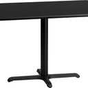 Flash Furniture Stiles 30'' x 48'' Rectangular Black Laminate Table Top with 23.5'' x 29.5'' Table Height Base