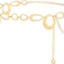 SANSTHS Chain Belts for Women FashionGold/Silver Chains Belt for Dresses Clunky Link Ladies Belt, Gold, Large