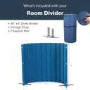 Angeles 48" x 6' Quiet Divider With Sound Dampening Panels, Freestanding Room Divider Wall, Blue