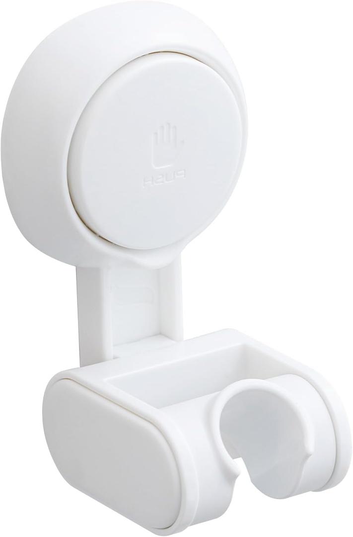 TAILI Shower Head Holder Suction Cup, Handheld Shower Head Bracket, Height Angle Adjustable,Bathroom Showerhead Holder No Drilling Removable Waterproof, White