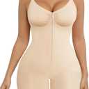 SHAPERX Women's Shapewear Bodysuit Tummy Control Seamless Zip-Up Body Shaper Waist Defining Silhouette S/M 