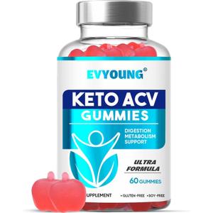 Keto ACV Gu mmies,2000mg Apple Cider Vinegar Gummies,Extra B6 B12 Folate Support,for Women and Men Weight Loss (60 Gummies) BB 11/2027
