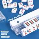 Mahjong Racks with Pushers, 4PCS Mahjong All-in-One Tile Rack and Pusher, Clear Acrylic American Majiang Tile Racks with Built-in Pushers, Transparent