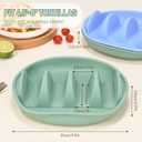 Silicone Taco Plates Holder Set of 2, Reusable Taco Holder Plates with Dividers, Taco Holders for Soft and Hard Tacos, Non-Slip Taco Holder Stands Taco Serving Tray, Dishwasher & Microwave Safe
