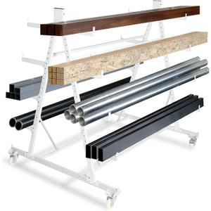 Conduit Pipe Rack Storage with Wheels, 5-Tier Heavy Duty Horizontal Pipe Storage Rack, Industrial Rolling Steel Cart for Garage & Warehouse, 2000 lbs Capacity, 56" x 44" x 52", Casters