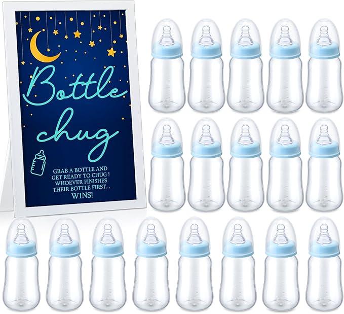  Roowest Bottle Chug 8 Pcs Baby Bottles for Gender Reveal Party Supplies, Blue 