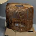 Kitchen Island Hanging Lamp Bar Counter Hanging Lights Handmade Wabi-Sabi Rattan Woven Pendant Light E27 Pendant Lamp Cage Chandelier for Over Table Living Ro,Brown-660mm