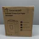 Bonsaii Paper Shredder for Home Use, 3.4 Gal Wastebasket, 6 Sheet Crosscut Paper Credit Cards, Staples, and Clips Shredder for Home Office Use, Portable Handle Design (C237-B New Version)