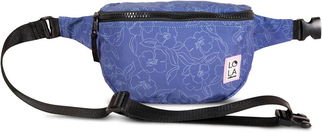Large Bum Waist Bag for Adults (Various Vibrant Colors and Patterns Available) (One Size, Petal - Bluebell)
