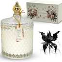 Black Bat Flower Scented Candles  Luxury Candle Gift for Woman with Rare Flower Scent, Long Burning Natural Soy Wax Candle for Home, Gift-Boxed Large Decorative Glass Jar Candle 14.8 oz