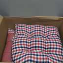 Klear Vu Gripper Overstuffed Universal Non-Slip Dining Chair Cushions for Kitchen Decor or Office Use, U-Shaped Skid-Proof Seat Pad, 15x15 Inches, 2 Count (Pack of 1), Gingham Red White Blue
