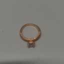 Kuyiuif Rose Gold Cubic Zirconia Promise Rings Grown Halo Engagement Ring for Women Ideal Engagement Ring (7)