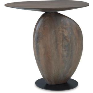Signature Design by Ashley Cormmet Industrial Accent Table with Metal Base, Dark Brown & Black, 19.88" W X 13" D X 21" H