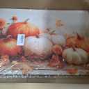 ARTZGX White Pumpkin Wall Art Autumn Canvas Fall Harvest Theme Pictures Fall Leaf Painting for Thanksgiving Wall Decor Frame(Orange 16.00" x 24.00")