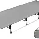 MARCHWAY Lightweight Folding Tent Camping Cot Bed with Lever Lock, Easy Setup Portable Compact for Outdoor Travel, Hunting, Hiking, Motorcycling, Support 330Lbs (Grey)