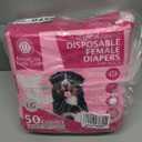 American Kennel Club Female Dog Wrap, Disposable Diapers with Wetness Indicator (L  Low Tail (1827 in), 50, Count)