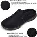 Unisex Slippers Casual Clog House Shoes Comfort Slip-On Walking Mules with Indoor Outdoor Anti-Skid Sole for Men and Women (Black) Size 42 