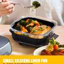 Upgraded Air Fryer Silicone Liners for Ninja Crispi FN101GY/FN101SG/FN101ST,Non-Stick Reusable Ninja Glass Air Fryer Accessories,Big Liner for 4 QT Container & Small Liner for 6 Cup Container, Black