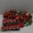 AmyHomie Artificial Flowers Dark Red Rose 100pcs Real Looking Fake Roses w/Stem for DIY Wedding Bouquets Centerpieces Arrangements Party Baby Shower Home Decorations