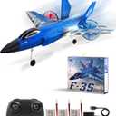 RC Airplane F-35 Remote Control Lightning II Jet Plane, 2.4GHz Smart Gyro Easy to Fly for Kids Adults Beginners (Blue)