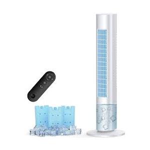 Evaporative Air Cooler, 35" Windowless Air Conditioner Portable w/3 Speeds, 25ft Remote, Smart Timer & Water Tank, Portable Air Conditioners No Windows Needed, 90°Oscillating AC Unit for Room