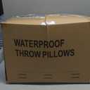 puredown Outdoor Waterproof Throw Pillows, 22 x 22 Inch Feathers and Down Filled Decorative Square Pillows for Garden Patio Bench, Pack of 2, Blue