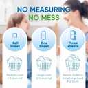 Laundry Sheets Plastic Free Laundry Detergent Compact & Portable, Concentrated Laundry Soap for Home & Travel (30-60-loads, Ocean) (60 Count (Pack of 1))