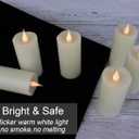 TECHLONG Flickering Flameless Candles with 3D Moving Flame, 6 Pack Battery Operated Candles with Remote Timer, 2" x 4" Ivory Real Wax Pillar Electric LED Candle for Wedding Party