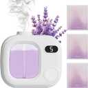 Mini Aromatherapy Diffuser - Cute and Compact Ultrasonic Essential Oil Diffuser with 5 Mist Levels for Home Office Car and Hotel Cordless Air Fragrance Machine for Large Rooms and Bathrooms (3pcs*lavender Purple)