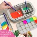 Paint Brush Cleaner, Paint Brush Basin with Brushes Holder, Washer,Trays, Paints Brush- Holder for Watercolor Oil Acrylic Gouache Painting