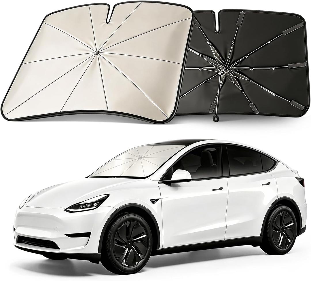 Mihen Windshield Sun Shade Umbrella for Car - Universal Size [100% Blocks Sunlight & Ice Cooling Feel] Foldable Front Window Car Sun Shade Heat Insulation, Protect Car Interior for Car, SUV, Truck