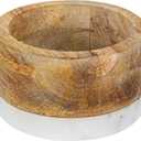 Mango Wood and Marble Bottle Holder