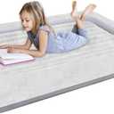 Air Mattress for KidsPortable Fast Kid air Mattress, Portable Toddler Inflatable Travel Bed, Surface with Plush Smooth Comfortable Ideal for Living Room, Room and Outdoor Camping useGray