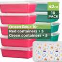 10 Pack 42 oz Meal Prep Containers with Printed Lids, Ocean