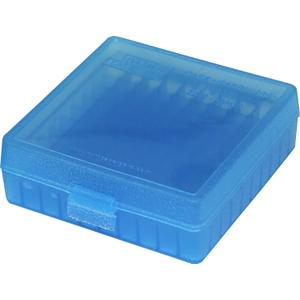 MTM P-100-22-24 22-Long Rifle 100 Round Flip-Top Ammo Box, USA Made, Clear Blue,
