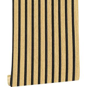 Wallpaper Peel and Stick Wood Grating Stripe Self-Adhesive Wallpaper Faux Wood Contact Paper Wood Slats Self Adhesive Wall Paper PVC Vinyl Film Removable Waterproof (Wood A, 17.3" x 118")