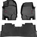 Rough Country All Weather Floor Mats Set for Ford F-150 (2015-2025), F-150 Lightning (2022-2024), Raptor (2017-2025) Bucket Seats - Waterproof, Flexible, Front & Back Set