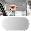 Ouzorp Car stainless steel sun visor vanity mirror, car self-adhesive vanity mirror, travel vanity rearview mirror, suitable for car truck SUV sun visor, seat back, dashboard(oval)