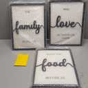 3D Wood Bless The Food Before Us Wall Decor, 36" x 16" Framed Kitchen Wall Art for Dining Room Wall Decor(Ready to Hang, 12x16 inches, Set of 3, Framed)