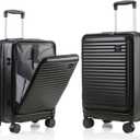 Carry On Luggage Airline Approved, 20 Inch Expandable PC Hardside Lightweight Suitcases with Spinner Wheels and TSA Lock (Black)