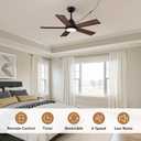 42 Inch Ceiling Fan with Light, Black Ceiling Fans with Lights and Remote/APP, 3CCT, Noiseless DC Motor, Waterproof Plug in Ceiling Fan for Bedroom, Living Room, Patio, Indoor/Outdoor Use