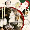 2 x Lanpn 6 Pcs 2025 Baby's First Christmas Ornament 4" 5.5", 1st Xmas Tree Ornaments Gift Set for Baby Boy Girl, Christmas Newborn New Bebe Keepsake, Personalised Name Holiday Hanging Decor, Beige