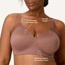 Playtex Women's Wireless Bra,T-Shirt Bras, Full Coverage, Moisture-Wicking, 4750 (Brown) 42D