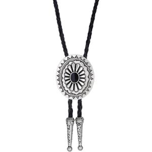 Turquoise Bolo Tie for Men, Leather Braided Necktie Western Cowboy Bola Tie Costume Accessories for Men Women
