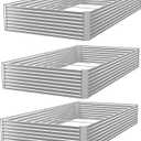 FRIZIONE 3pcs 8x4ft Galvanized Raised Garden Bed Outdoor,Above Ground Garden Bed for Vegetable,Metal Raised Beds for Flower,Steel Raised Beds for Gardening