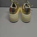 LUCKY STEP Women's Platform Fashion Sneakers Classic Wedge Canvas Casual Low Top Retro Walking Shoes(Gold, 7 US)