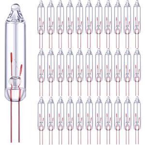 Ruisita 120 Pieces 3.5V Clear Mini Christmas Replacement Bulbs, 125 mA, 0.43 Watt Bulbs for Christmas Trees and Incandescent String Lights Set Supply (120)