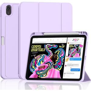 Case for iPad (A16) 11th Generation 11-inch 2025, DJ&RPPQ with Pencil Holder-[Auto Wake/Sleep] Slim Folding Stand Cover with Soft TPU Back Cover - (A16-Light Purple)