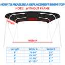 4 Bow Marine Grade Bimini Top Replacement Cover, Heavy-Duty Waterproof and UV-Proof Boat Canopy, Fade and Crack Resistant Easy Install Zipper Sleeves Boat Awning/Without Frame,Burgundy